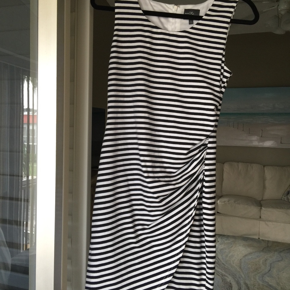Market & Spruce Navy Striped Dress Size S